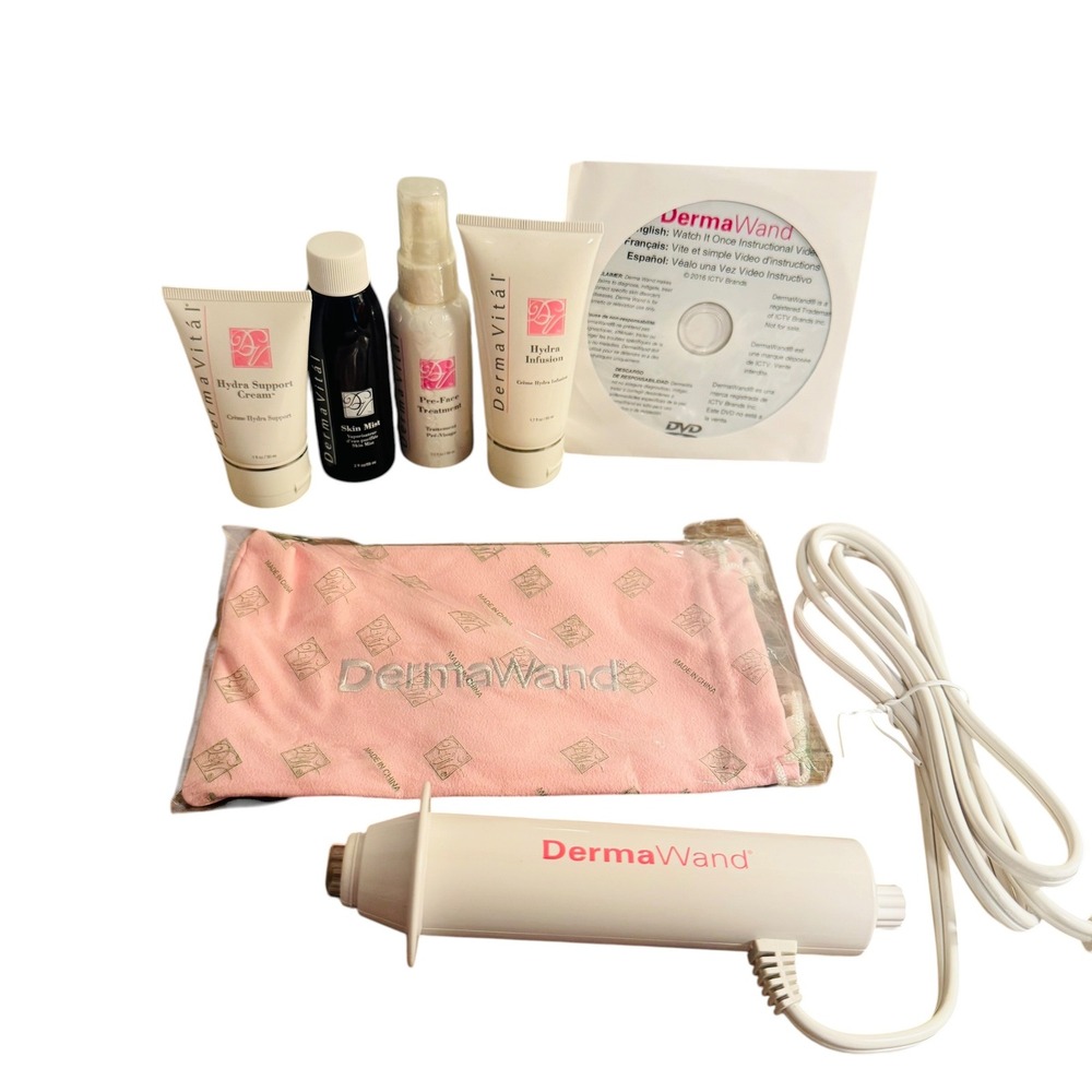 DermaWand High Frequency Facial Tool Kit with DermaVital Skincare and DVD White